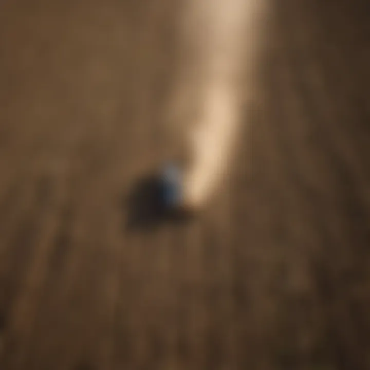 An aerial view of a farm applying fertilizer using advanced machinery to enhance productivity.