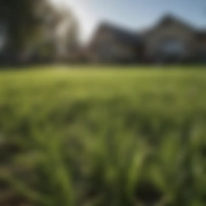 Healthy buffalo grass lawn after crabgrass management