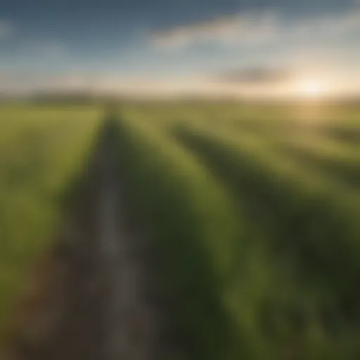 Lush tall fescue field under clear skies