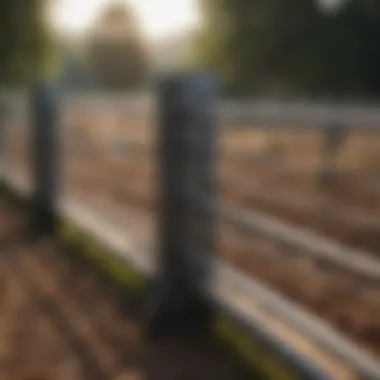 Installation of corral panel clamps in an agricultural setting.