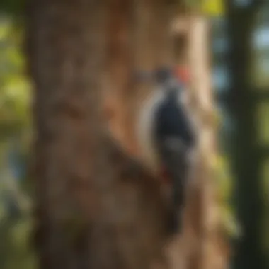 A woodpecker perched on a tree, symbolizing nature's efficiency