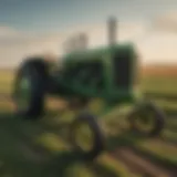 A vintage John Deere tractor in a picturesque Oklahoma field