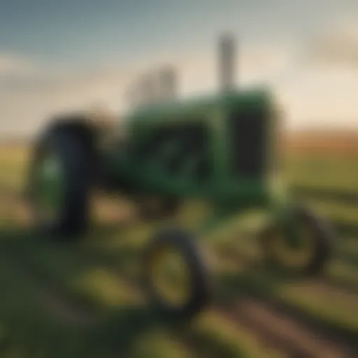 A vintage John Deere tractor in a picturesque Oklahoma field