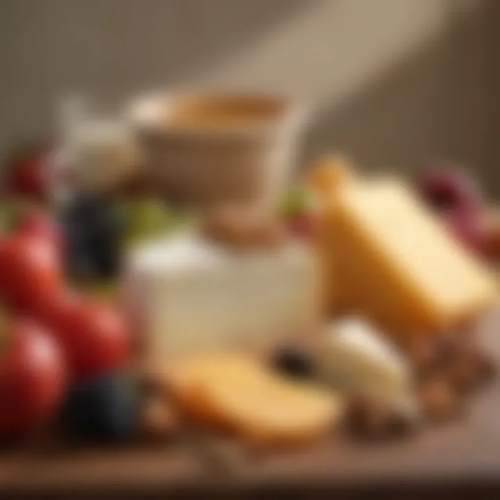 Lactose-free cheese paired with fresh fruits and nuts