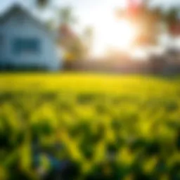 A lush green lawn after grass seed planting