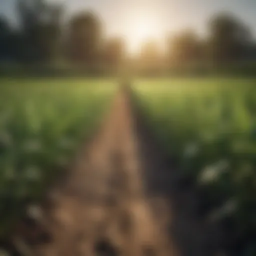 Illustration depicting GMO crops thriving in a field