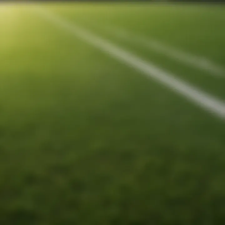 A well-maintained football field showcasing healthy turf