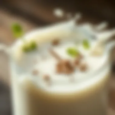 Close-up of milk with sleep-inducing herbs