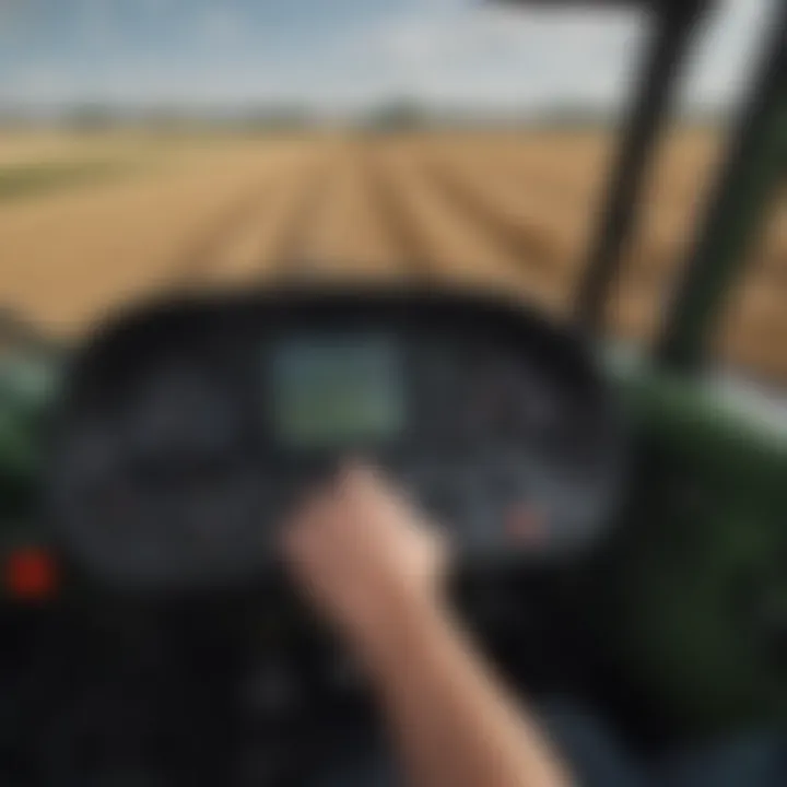 Close-up view of the baler's operational controls for user engagement