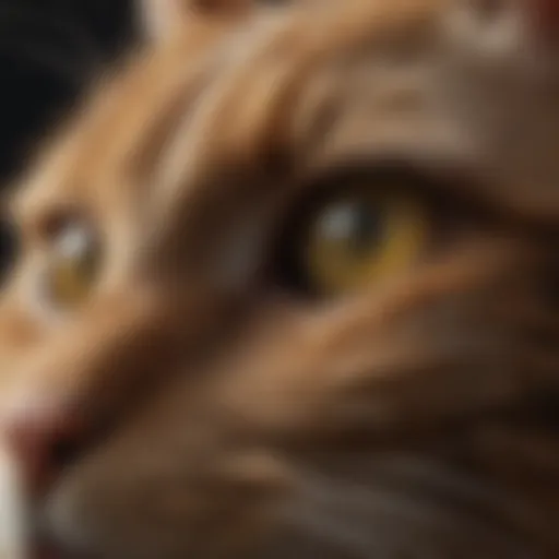 A close-up of a tick on a cat's fur