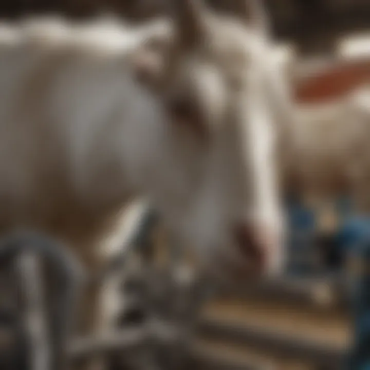 Close-up of the Udderly EZ Goat Milker demonstrating its operational mechanics