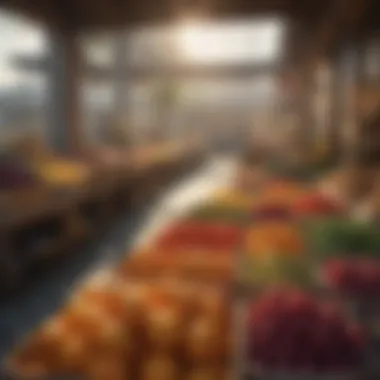 A local market displaying a variety of heritage produce