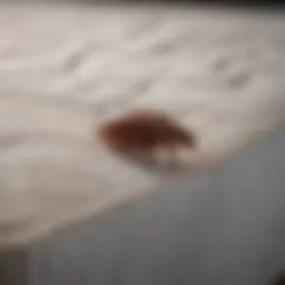 A close-up view of a bed bug on a mattress
