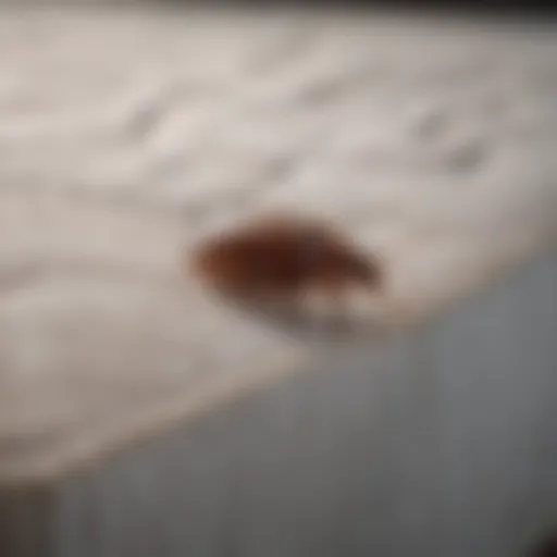 A close-up view of a bed bug on a mattress