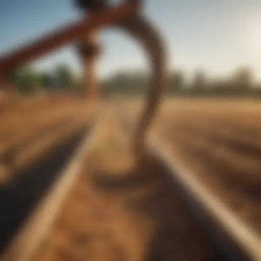 Belt grain auger in action within a modern agricultural setting