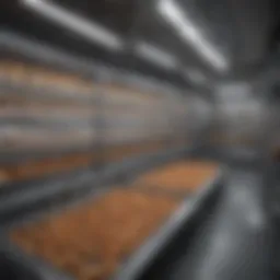 Interior view of an advanced chicken hatchery machine showcasing its components.
