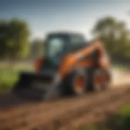 Compact track skid steer showcasing its robust design in a field