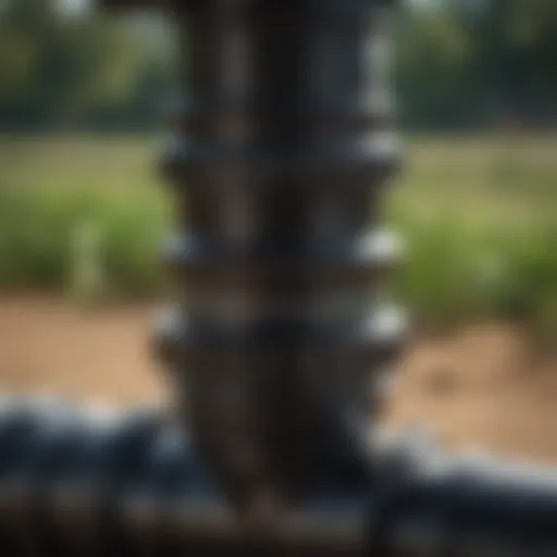 Close-up view of a high-quality coupler for drip irrigation