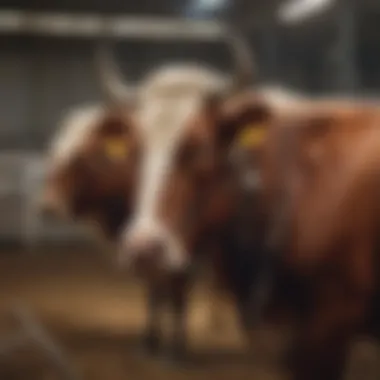 Cattle Exhibition with Halters An agricultural exhibition showcasing cattle with halters
