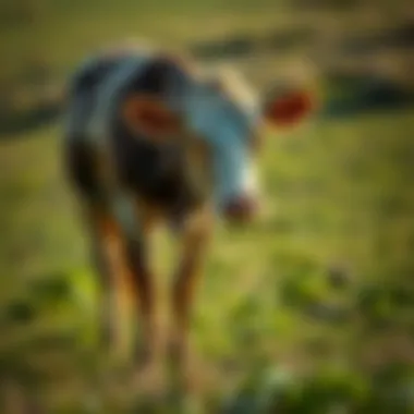 Healthy Cow Grazing A healthy cow grazing in a lush pasture