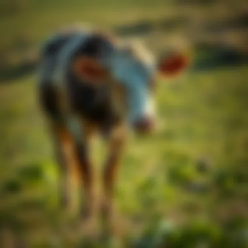 Healthy Cow Grazing A healthy cow grazing in a lush pasture