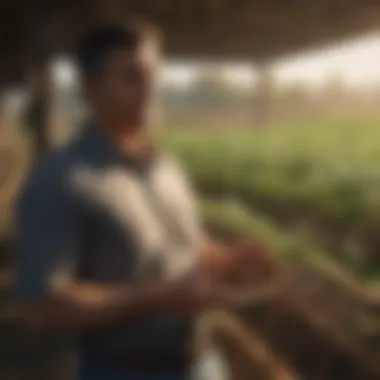 Explaining Compliance Strategies in Agriculture An agricultural manager explaining compliance strategies to a team