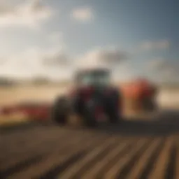 Agricultural equipment in a field