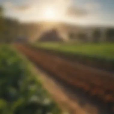 A vibrant farm landscape showcasing diverse crops