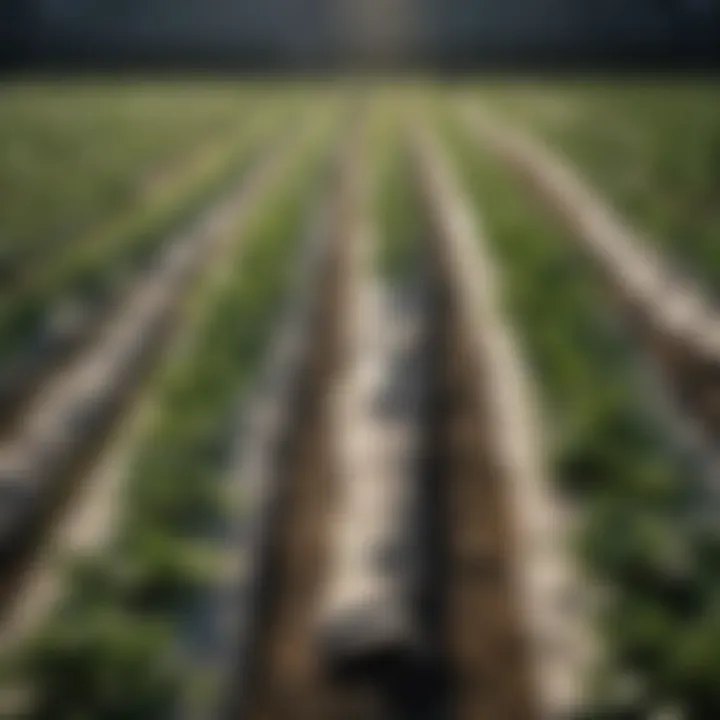 A close-up of a plant covered with floating row cover