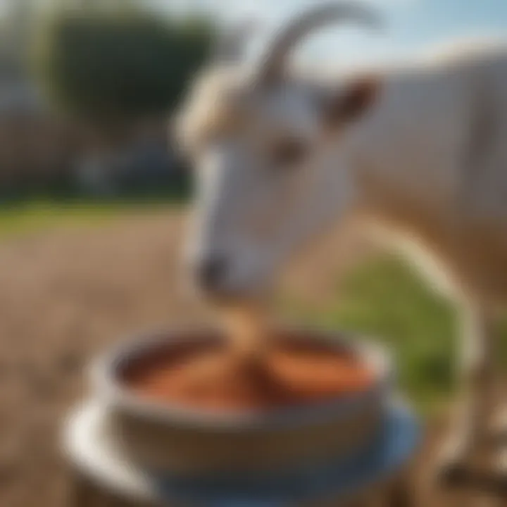 Close-up view of a goat slow feeder showcasing its design