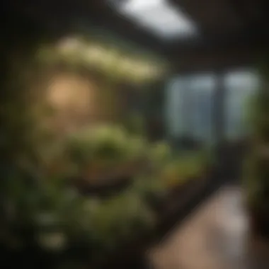 Optimal Indoor Garden Lighting for Plant Health A well-lit indoor garden showcasing optimal lighting conditions
