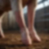 Close-up view of livestock hocks showing signs of soreness