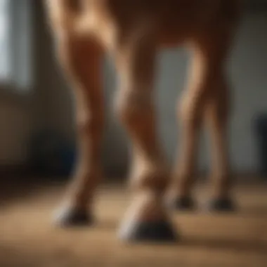 Veterinarian examining an animal for hock sore boots