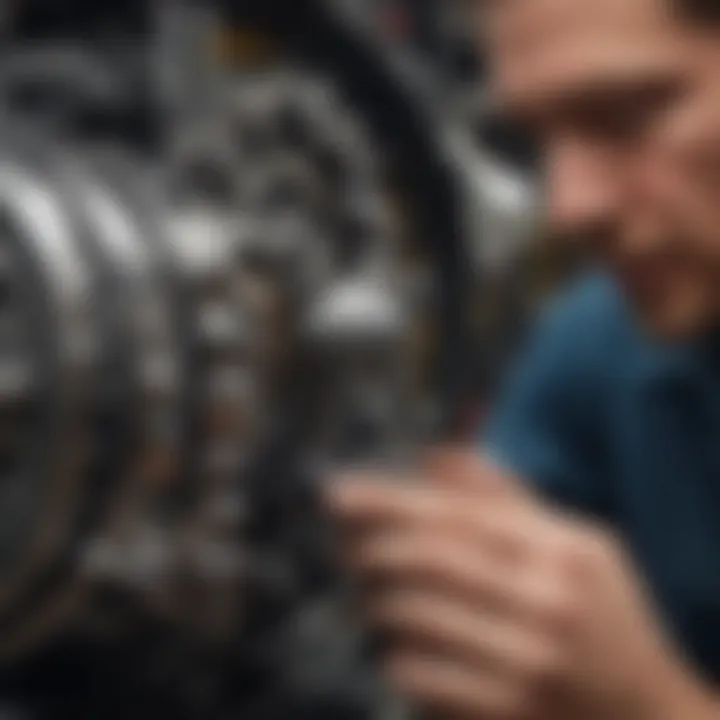 Technician working on a drivetrain component with precision tools