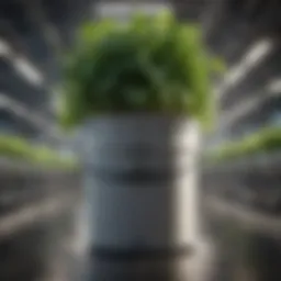 Detailed view of a hydroponic grow bucket system