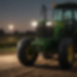 Close-up view of John Deere LED replacement lights showcasing their advanced technology