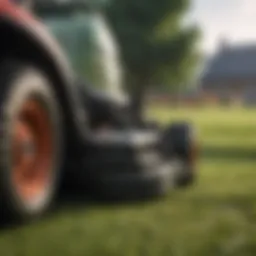 Close-up view of a Magna Power lawn mower battery showcasing its specifications