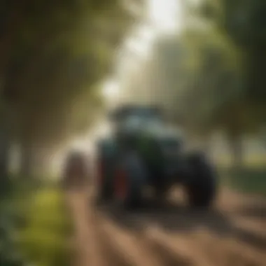 Advancing Sustainable Agriculture with Tractors Illustration of sustainable farming practices with tractors
