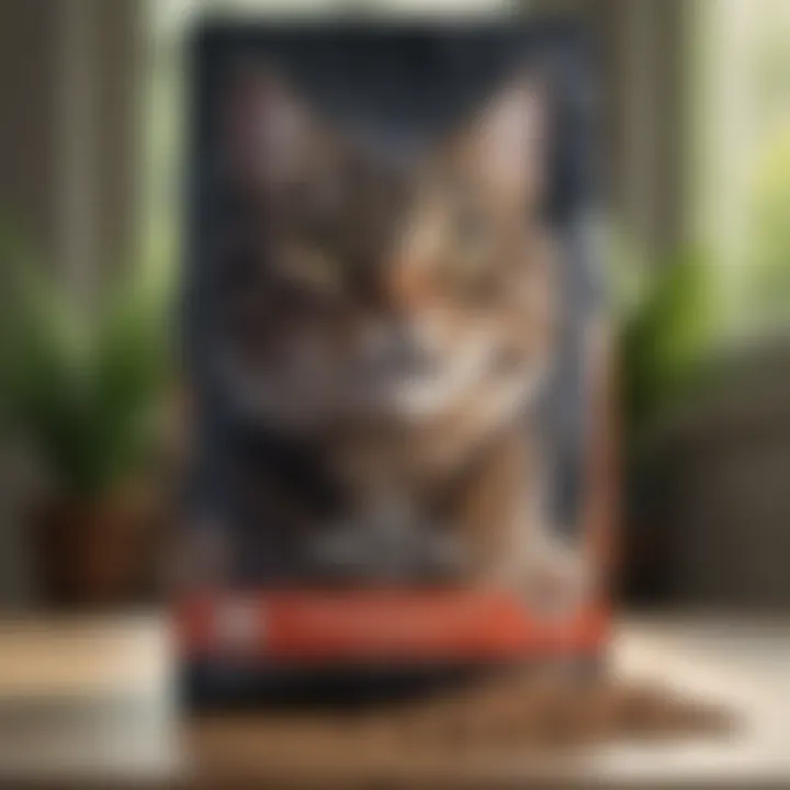 Calming cat food packaging