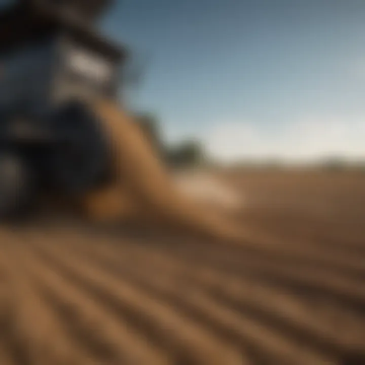 Peck grain auger in action, demonstrating its role in efficient grain handling.