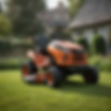 Landscape professionals evaluating repossessed lawn mowers