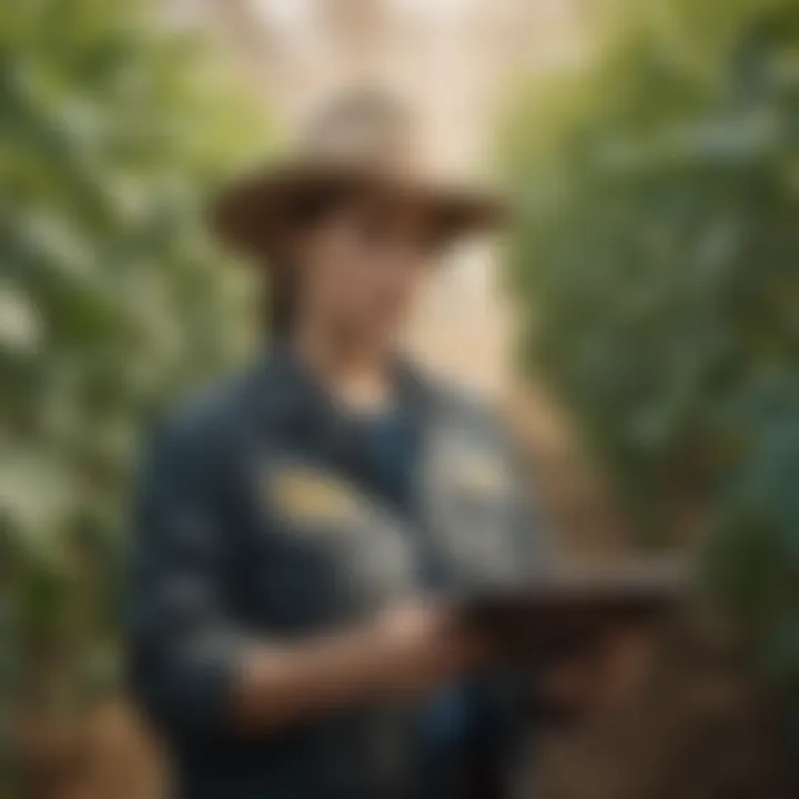 Farmers using RFID technology in crop management