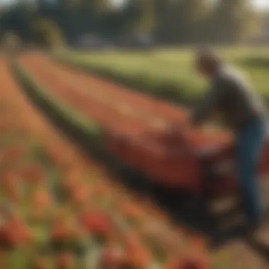 Diverse crops harvested by dedicated workers