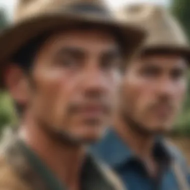 Portrait of determined agricultural laborers