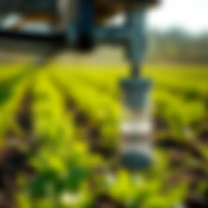 Installation scenario of a sprinkler line filter in an agricultural setting