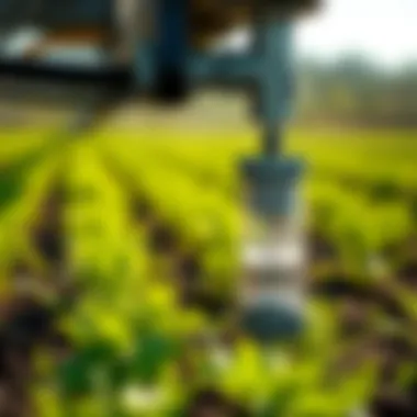 Sprinkler Line Filter Installation in Agriculture Installation scenario of a sprinkler line filter in an agricultural setting
