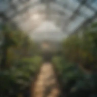 Automated Humidity Control in Greenhouses A sophisticated greenhouse equipped with automated humidity control systems