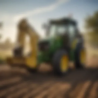 An infographic detailing various pricing factors affecting John Deere backhoes.