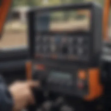 Precision Controls of Kubota Skid Steers Close-up of Kubota skid steer controls