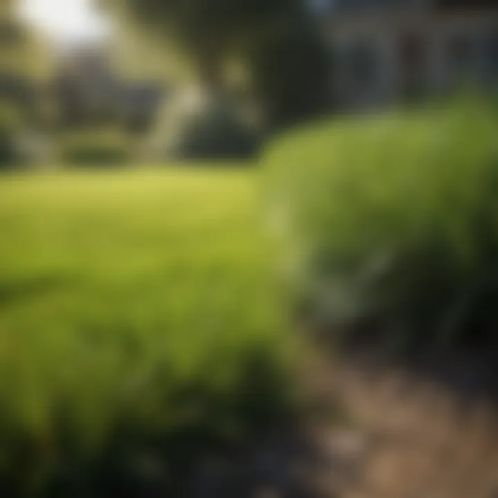 Vibrant zoysia grass lawn after effective revitalization